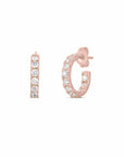 Roberto Coin 15mm Diamond Hoops - Skeie's Jewelers