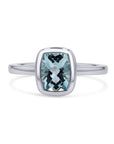 Aquamarine White Gold Bezel-Set Ring - Skeie's Jewelers