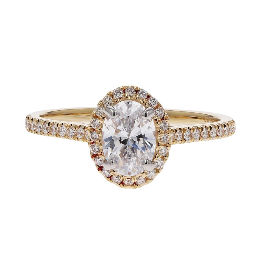 Precision Set Two-Tone Diamond Halo Engagement Ring - Skeie's Jewelers