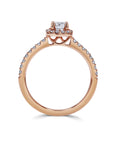 Rose Gold Round Halo Engagement Ring - Skeie's Jewelers