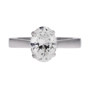 Oval-Cut Natural Diamond Solitaire