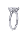 Platinum Emerald-Cut Three-Stone Diamond Engagement Ring - Skeie's Jewelers