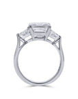 Platinum Square-Emerald Cut Three-Stone Diamond Engagement Ring - Skeie's Jewelers
