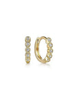 Gabriel & Co. Yellow Gold Diamond Bezel Huggie Earrings - Skeie's Jewelers