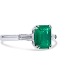 Three Stone Emerald Engagement Ring - Skeie's Jewelers
