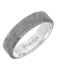 Beveled Edge Light Gray Meteorite Men's Band - Skeie's Jewelers