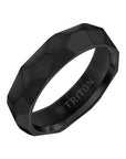 Faceted Finish Black Titanium Men's Band - Skeie's Jewelers