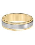 Two-Tone 14k Yellow & Brushed White Gold Wedding Band - Skeie's Jewelers