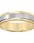 Two-Tone 14k Yellow & Brushed White Gold Wedding Band - Skeie's Jewelers