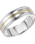 Carved Line Gold Center Men's Wedding Band - Skeie's Jewelers
