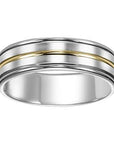 Carved Line Gold Center Men's Wedding Band - Skeie's Jewelers