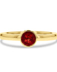 Yellow Gold Round Andesine Bezel Set Ring - Skeie's Jewelers