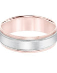 Low-Dome Two-Tone Milgrain Detail Men's Band - Skeie's Jewelers