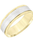Two-Tone Yellow and White Gold Polished Men's Band - Skeie's Jewelers