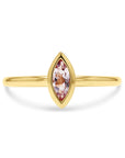 Marquis-Cut Morganite Bezel Ring - Skeie's Jewelers