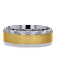 Two-Tone Gold Cross-Etched Men's Band - Skeie's Jewelers