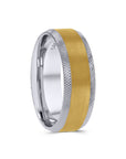 Two-Tone Gold Cross-Etched Men's Band - Skeie's Jewelers