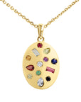 Gemstone-Studded Gold Pendant - Skeie's Jewelers