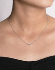 Gabriel & Co. White Gold Curved Diamond Bar Necklace - Skeie's Jewelers