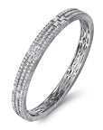 white gold bracelet with diamond accents on a white background