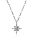 Gabriel & Co. White Gold Diamond Pave Starburst Pendant Necklace - Skeie's Jewelers