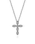 Gabriel & Co. White Gold Marquise Shaped Diamond Cross Necklace - Skeie's Jewelers