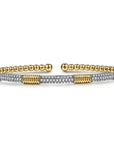 Gabriel & Co. Bujukan Beads and Diamond Station Split Bangle Bracelet - Skeie's Jewelers
