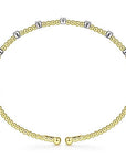 Gabriel & Co. White-Yellow Gold Bujukan Diamond Stations Bangle - Skeie's Jewelers