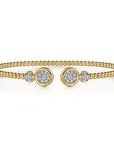 Gabriel & Co. White and Yellow Gold Diamond Bujukan Bangle - Skeie's Jewelers