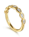 Pear-Cut 7 Stone Bezel-Set Diamond Band - Skeie's Jewelers