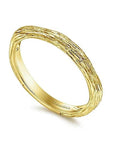 Gabriel & Co. Yellow Gold Brushed Textured Stackable Ring - Skeie's Jewelers