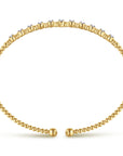 yellow gold bujukan beaded bracelet with diamond stations- side view