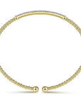 Gabriel & Co. Yellow Gold Bujukan Diamond Bar Split Bangle - Skeie's Jewelers