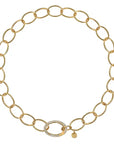 Gabriel & Co. Yellow Gold Oval Link Chain with Pave Diamond Clasp - Skeie's Jewelers
