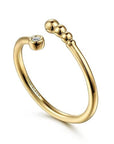 Gabriel & Co. Yellow Gold Diamond Bujukan Bypass Open Ring - Skeie's Jewelers