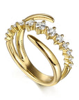 Gabriel & Co 14K Yellow Gold Diamond Bypass Ring - Skeie's Jewelers
