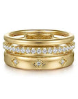 Gabriel & Co. Yellow Gold Diamond Easy Stackable Ladies Ring - Skeie's Jewelers