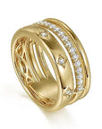 Gabriel & Co. Yellow Gold Diamond Easy Stackable Ladies Ring - Skeie's Jewelers