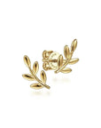 Gabriel & Co. Yellow Gold Laurel Branch Stud Earrings - Skeie's Jewelers