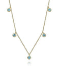 Gabriel & Co. Yellow Gold London Blue Topaz Station Necklace - Skeie's Jewelers
