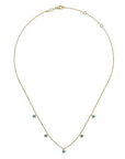 Gabriel & Co. Yellow Gold London Blue Topaz Station Necklace - Skeie's Jewelers