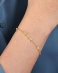Gabriel & Co. 14k Yellow Gold Rhombus Station Bracelet - Skeie's Jewelers