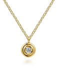 Gabriel & Co. 14K Yellow Gold Round Diamond Pendant Necklace - Skeie's Jewelers