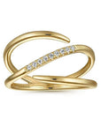 Gabriel & Co. Yellow Gold Split Shank Pave Diamond Wrap Ring - Skeie's Jewelers