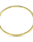 Gabriel & Co. Yellow Gold Twisted Rope and Diamond Bangle - Skeie's Jewelers