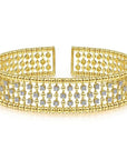 Gabriel & Co. Yellow Gold Wide Diamond Cage Cuff Bracelet - Skeie's Jewelers