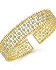 Gabriel & Co. Yellow Gold Wide Diamond Cage Cuff Bracelet - Skeie's Jewelers