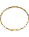 A bold 14k yellow gold rigid oval bangle bracelet from the 1.90 carat variant option, side profile view