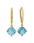 Blue Topaz Octagon Leverback Earrings - Skeie's Jewelers