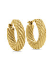 14k Yellow Gold Twisted Hoop Earrings - Skeie's Jewelers